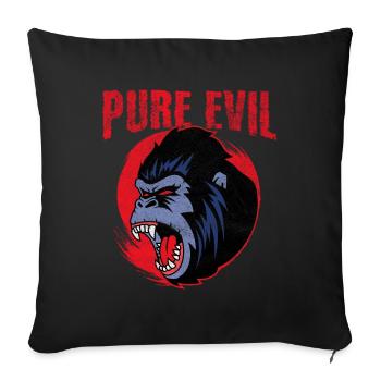 Pure Evil - Angry Gorilla Monkey, Zoo - Sofa pillow with filling 45cm x 45cm - black - Front