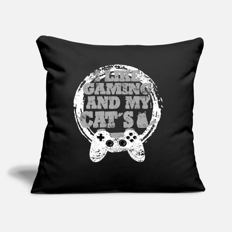 Idée cadeau de chat de jeu Coussin et housse de 45 x 45 cm