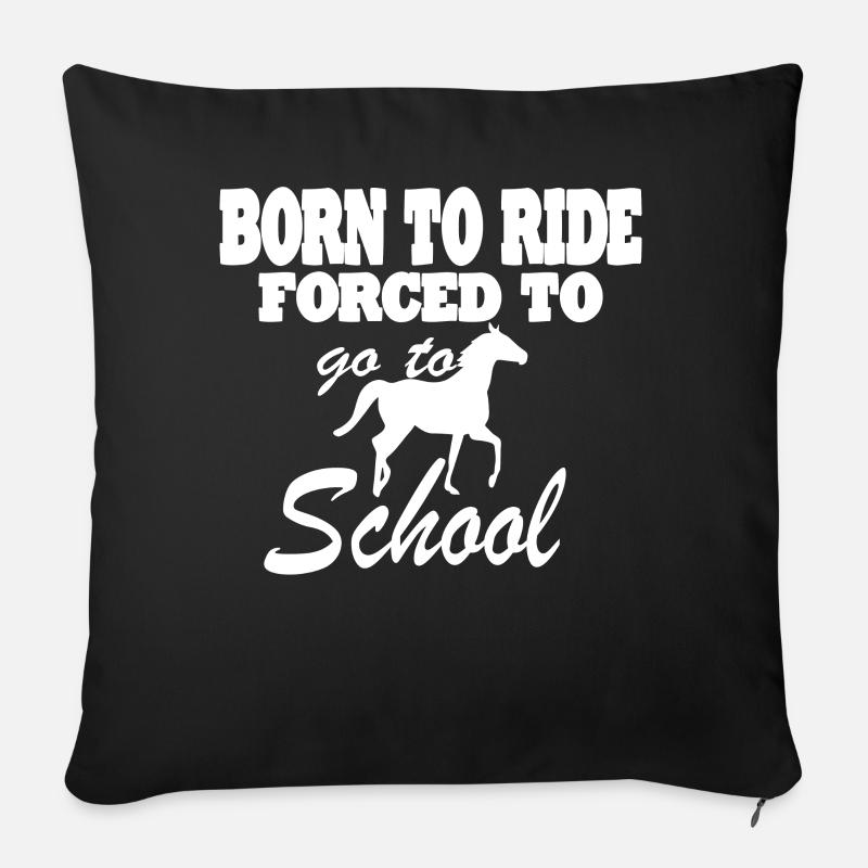 Idée cadeau Club d’équitation - Coussin et housse de 45 x 45 cm - noir