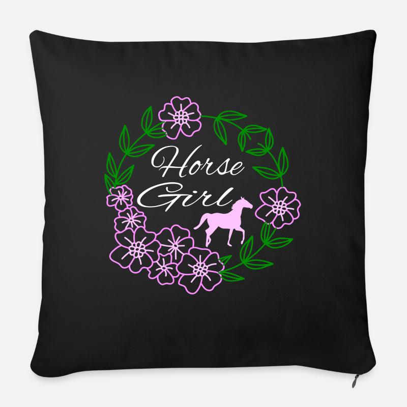 Idée cadeau Club d’équitation - Coussin et housse de 45 x 45 cm - noir