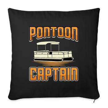 Pontoon Captain Pontoon Boat Boating Pontooning - Sofa pillow with filling 45cm x 45cm - black - Front