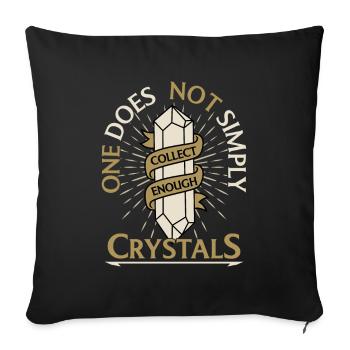 Cristal collecter suffisamment- Les cristaux collectent le chakra - Coussin et housse de 45 x 45 cm - noir - Devant