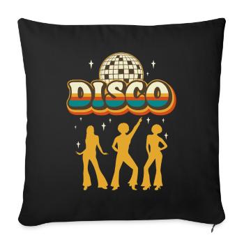 70er Disco Retro Vintage / 70er Jahre Design - Sofakissen mit Füllung 45 x 45 cm - Schwarz - Vorne