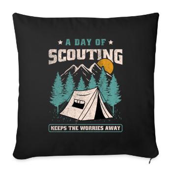 A Day Of Scouting Keeps The Worries Away - Sofakissen mit Füllung 45 x 45 cm - Schwarz - Vorne