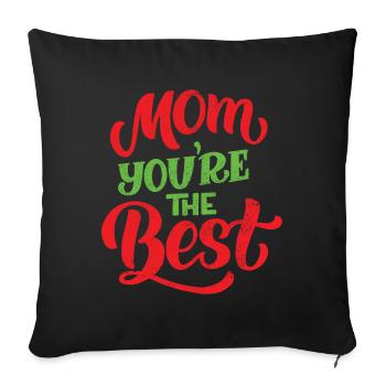 Mom Mom Mother's Day - Mother's Day Design - Sofa pillow with filling 45cm x 45cm - black - Front