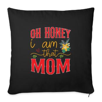 Mom Mom Mother's Day - Mother's Day Design - Sofa pillow with filling 45cm x 45cm - black - Front