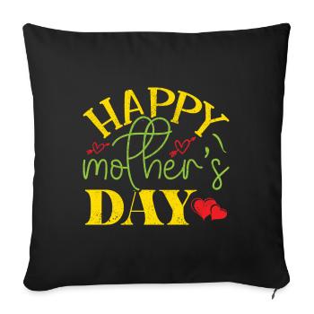 Mom Mom Mother's Day - Mother's Day Design - Sofa pillow with filling 45cm x 45cm - black - Front