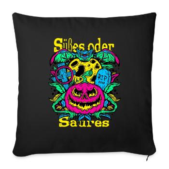 Süßes oder saures - Halloween Motiv - Sofakissen mit Füllung 45 x 45 cm - Schwarz - Vorne