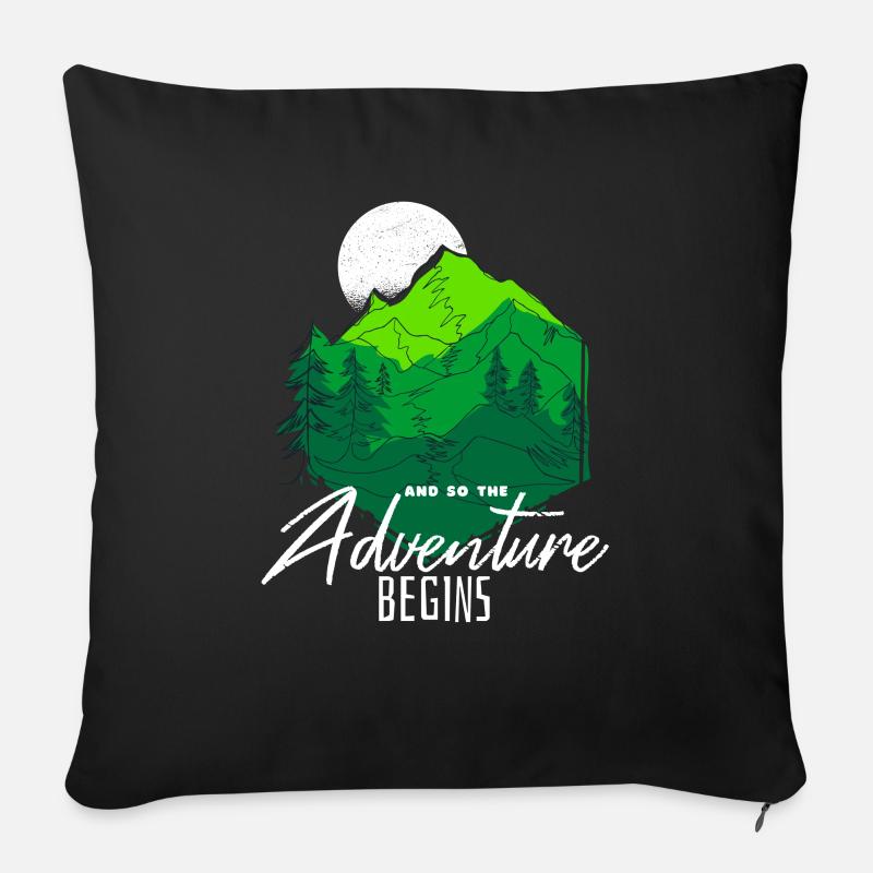 et c’est ainsi que l’aventure commence - Coussin et housse de 45 x 45 cm - noir