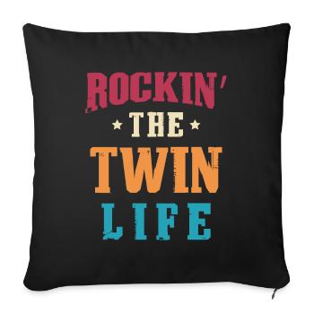 rockin the twin life - Sofakissen mit Füllung 45 x 45 cm - Schwarz - Vorne