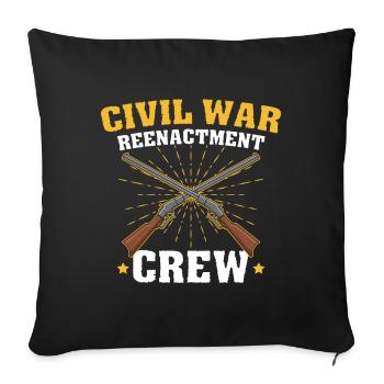 American Civil War, History of America - Sofa pillow with filling 45cm x 45cm - black - Front