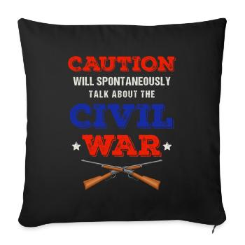 American Civil War, U.S. South, War - Sofa pillow with filling 45cm x 45cm - black - Front