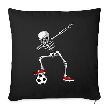 Dabbing skeleton with football, Halloween - Sofa pillow with filling 45cm x 45cm - black - Front