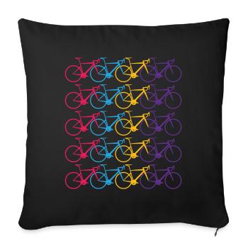 Vélo design rétro - Coussin et housse de 45 x 45 cm - noir - Devant