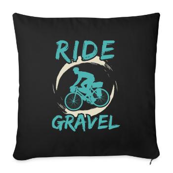 Balade en gravel / Tour à vélo, Vélo - Coussin et housse de 45 x 45 cm - noir - Devant