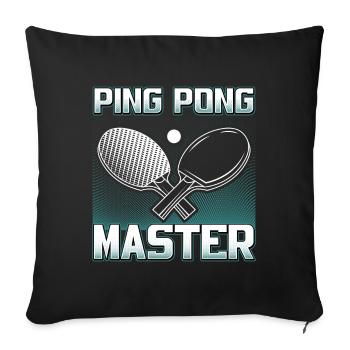 Ping Pong Master / Tischtennis Sport Design - Sofakissen mit Füllung 45 x 45 cm - Schwarz - Vorne