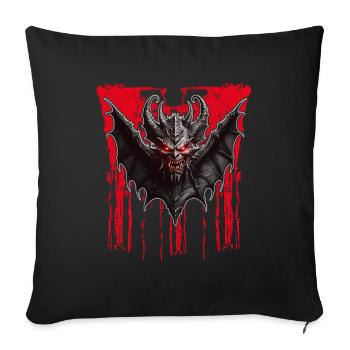 Devilish bat with red eyes - Sofa pillow with filling 45cm x 45cm - black - Front
