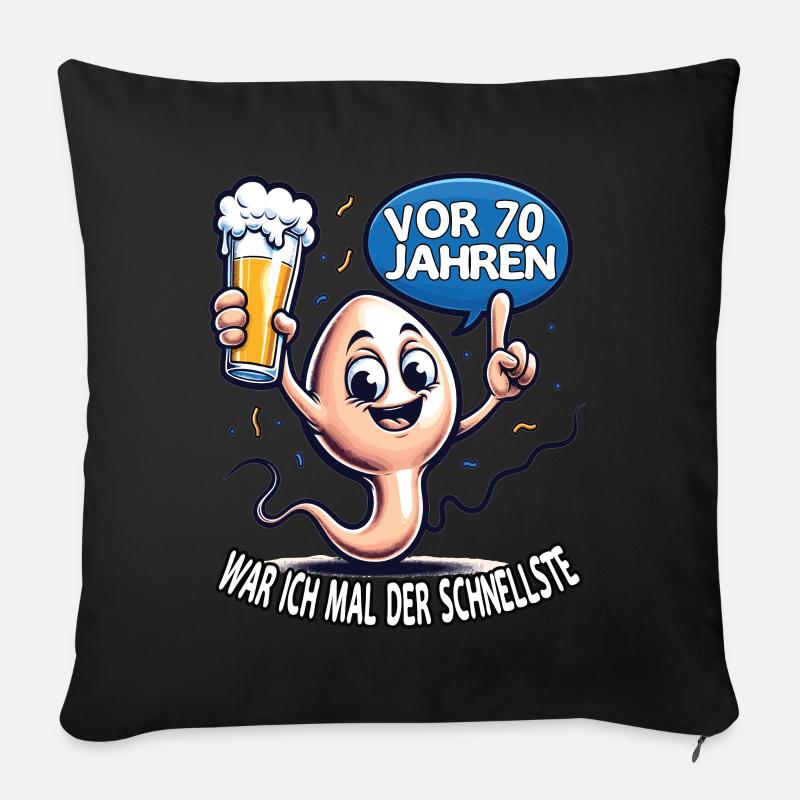 Il y a 70 ans, j’étais le plus rapide - Coussin et housse de 45 x 45 cm - noir