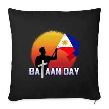 Jour de Bataan / Fête des Philippines, Japon - Coussin et housse de 45 x 45 cm - noir - Devant