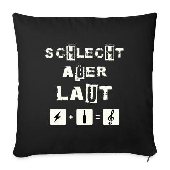 Mauvais mais fort / groupe, motif de concert - Coussin et housse de 45 x 45 cm - noir - Devant