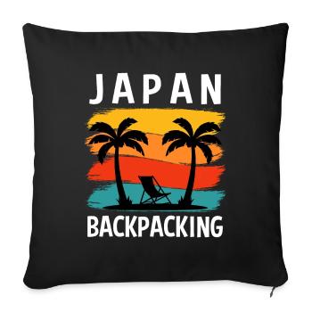 Backpacking Japan Outdoor Adventure - Sofa pillow with filling 45cm x 45cm - black - Front