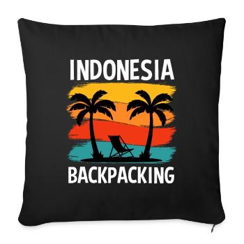 Backpacking Indonesia Backpack Travel - Sofa pillow with filling 45cm x 45cm - black - Front