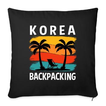 korea backpacking backpacking travel south korea - Sofa pillow with filling 45cm x 45cm - black - Front