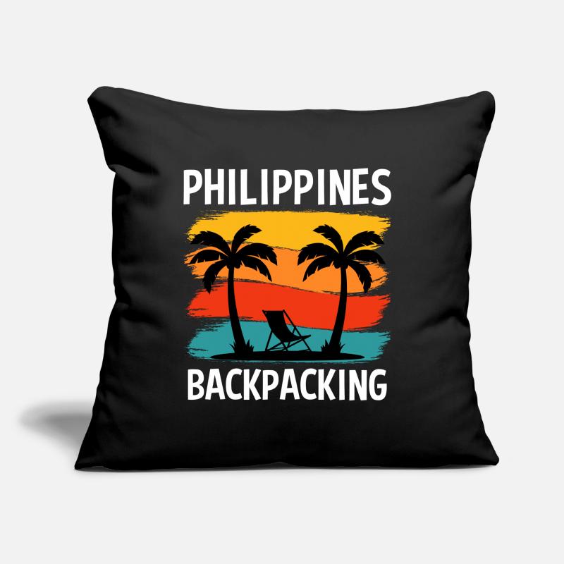 Backpacking Backpacker Philippinen Rucksack Reise Sofakissen mit Füllung 45 x 45 cm