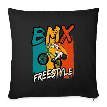 Rider BMX Freestyle rétro - Coussin et housse de 45 x 45 cm - noir - Devant