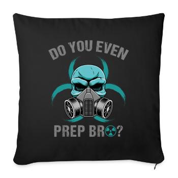 Prep-tu même Bro Survivor Préparer la survie - Coussin et housse de 45 x 45 cm - noir - Devant