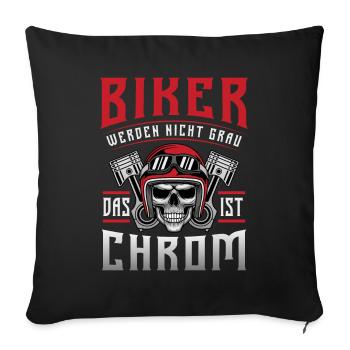 Les motards ne deviennent pas gris c’est-à-dire chrome / moto - Coussin et housse de 45 x 45 cm - noir - Devant