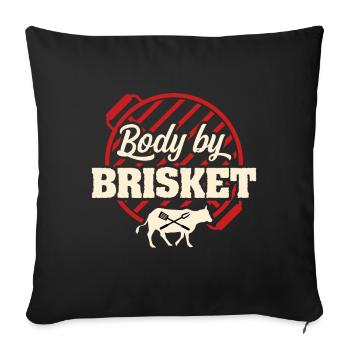 BBQ Body By Brisket Grilling Smoke, Grillen - Sofa pillow with filling 45cm x 45cm - black - Front