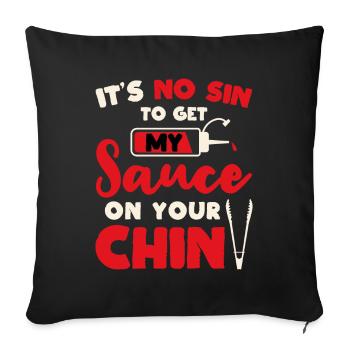BBQ It's No Sin To Get My Sauce On Your Chin Smoke - Sofa pillow with filling 45cm x 45cm - black - Front