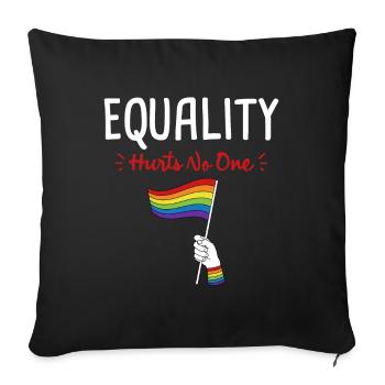 L’égalité LGBT ne fait de mal à personne Arc-en-ciel Gay Pride LGBTQ - Coussin et housse de 45 x 45 cm - noir - Devant