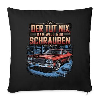 Il ne fait rien, il veut juste baiser - classique - Coussin et housse de 45 x 45 cm - noir - Devant