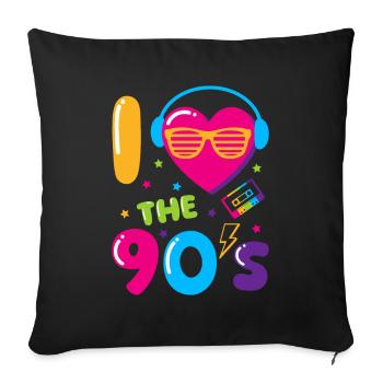 I love 90's / 90er Jahre Design - Sofakissen mit Füllung 45 x 45 cm - Schwarz - Vorne
