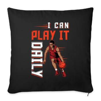 Basket-ball je peux y jouer tous les jours design rétro - Coussin et housse de 45 x 45 cm - noir - Devant
