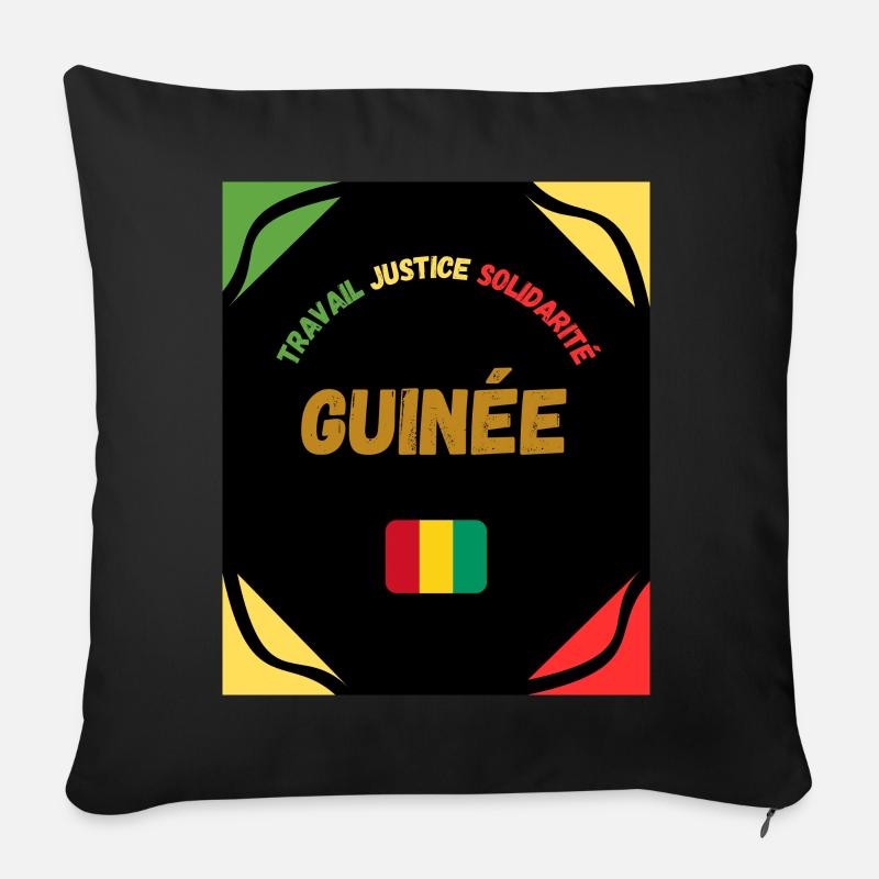 GUINÉE - Coussin et housse de 45 x 45 cm - noir