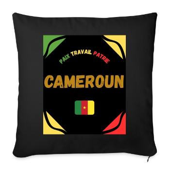 CAMEROUN - Coussin et housse de 45 x 45 cm - noir - Devant