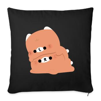 Chat tigré Couple - Coussin et housse de 45 x 45 cm - noir - Devant