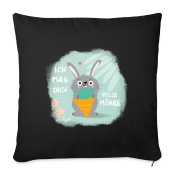 Whole carrot - Sofa pillow with filling 45cm x 45cm - black - Front