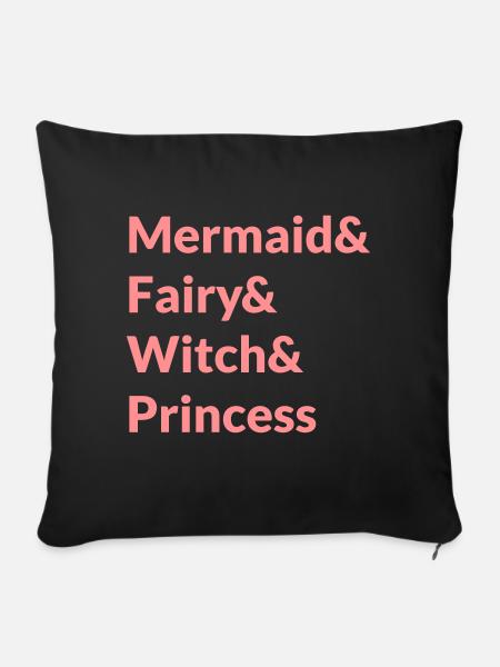Meermaid Fairy Witch Princess - Sofakissen mit Füllung 45 x 45 cm - Schwarz
