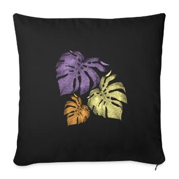 ZAZdesign® Monstera Leaf Shirt | Plant | Floral - Sofa pillow with filling 45cm x 45cm - black - Front
