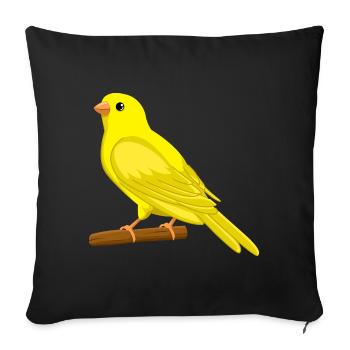 Canary Songbird, Bird Design - Sofa pillow with filling 45cm x 45cm - black - Front