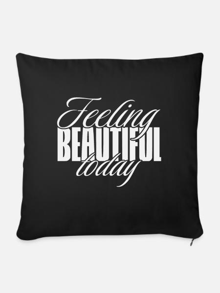 Feeling beautiful today - Sofakissen mit Füllung 45 x 45 cm - Schwarz