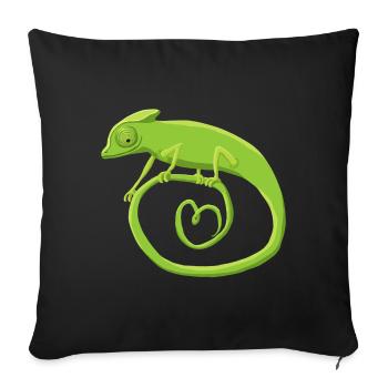Caméléon sonnant avec le cœur - Coussin et housse de 45 x 45 cm - noir - Devant