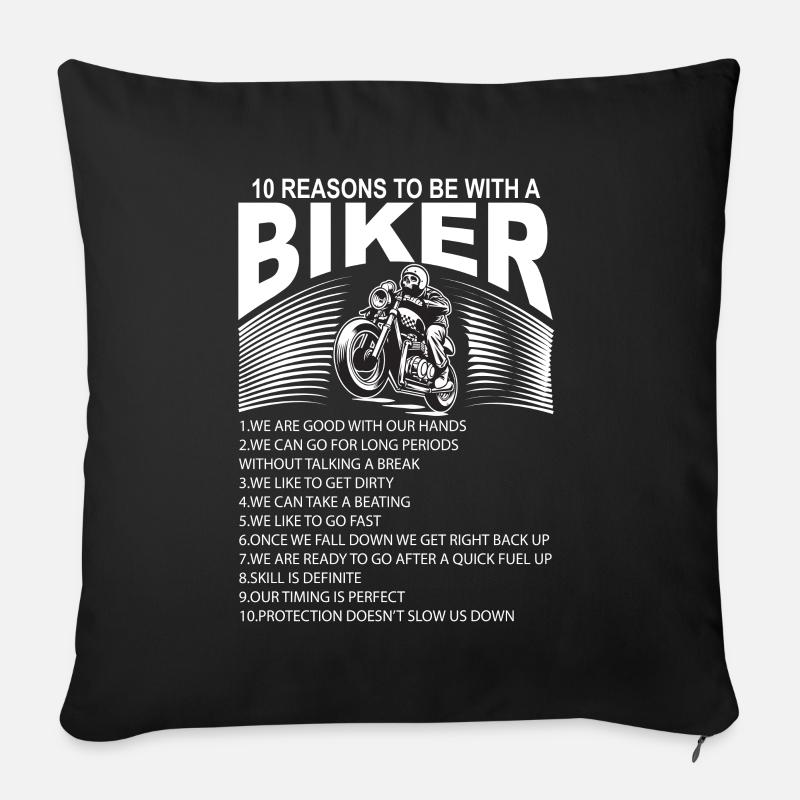 Bikers - Coussin et housse de 45 x 45 cm - noir