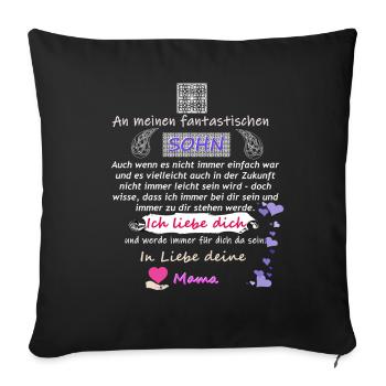 Fantastischer Sohn - Mama Spruch - Sofakissen mit Füllung 45 x 45 cm - Schwarz - Vorne