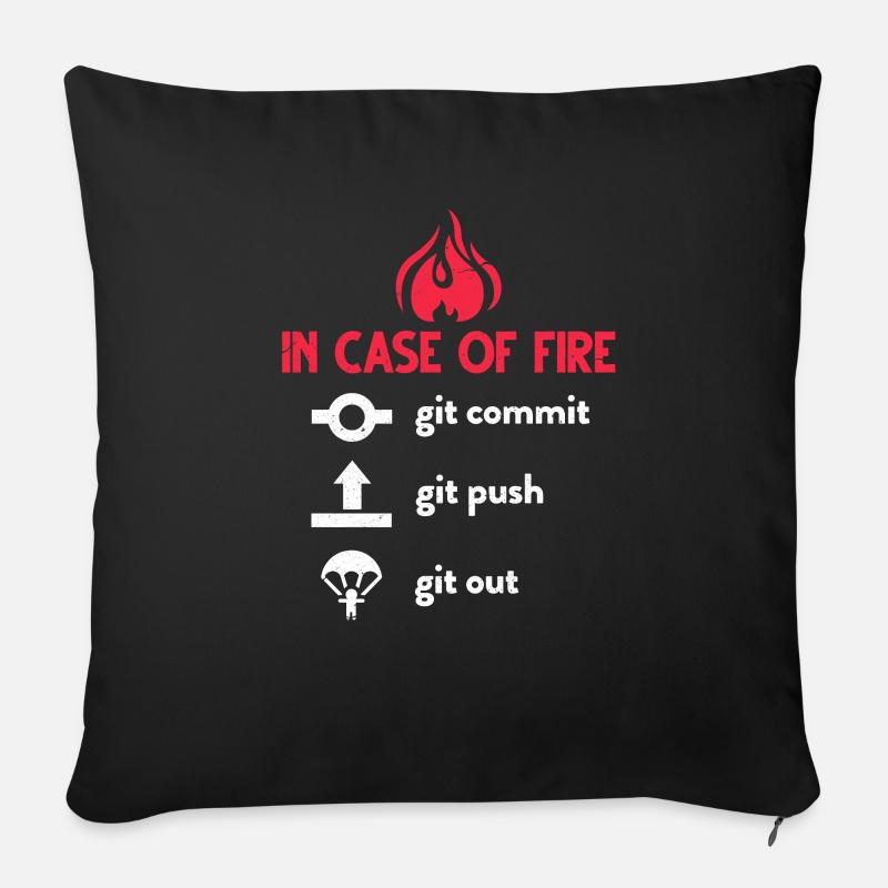 programmer - Sofa pillow with filling 45cm x 45cm - black