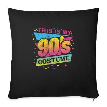 90s - Sofa pillow with filling 45cm x 45cm - black - Front